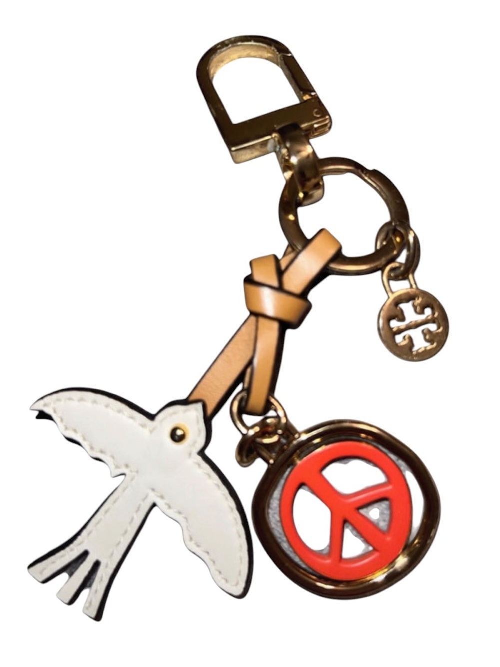 Tory Burch "Peace & Love" Keychain/Bag Charm